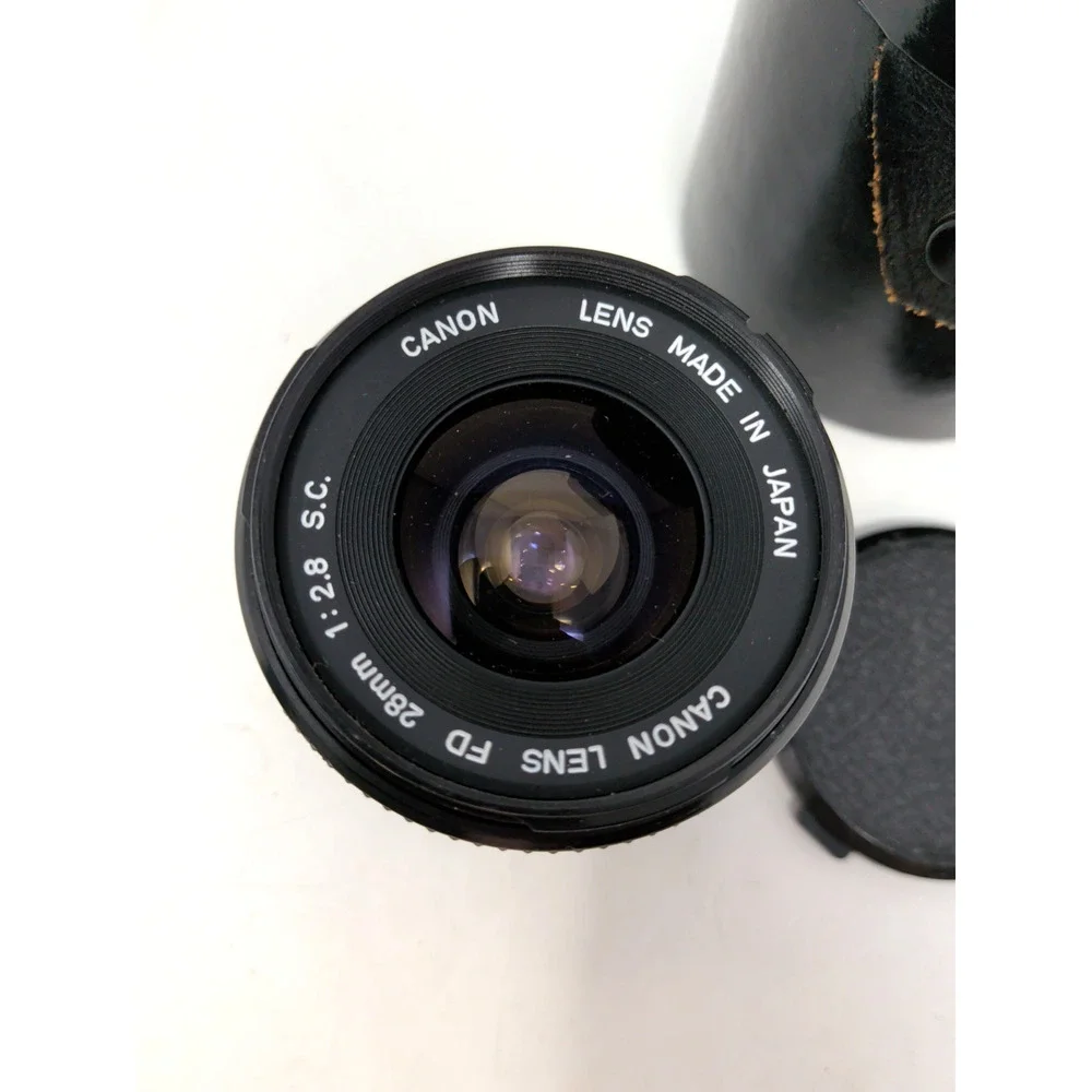 Canon Lens FD 28mm f/3.5 S.C. Tested with caps and case Fast Shipping Authentic